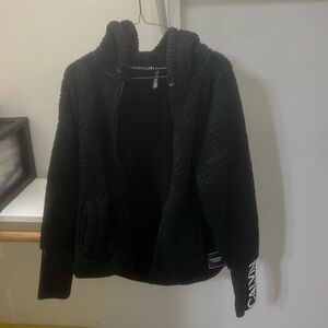 Calvin Klein Black fluffy Zip up jacket
